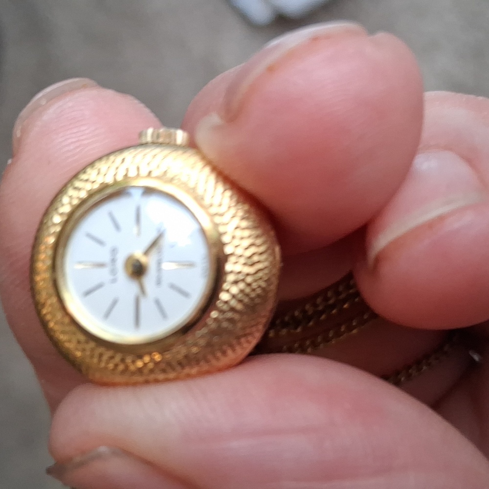 Lord Gold-Tone Ball Watch Pendant Incabloc